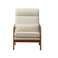 Chaises de restaurant avec structure en teck, combinaison de mousse épaisse et de tissu en coton doux, et design moderne