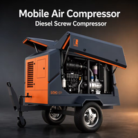 Compresseur d'air mobile à haute efficacité, 130 ch, 10 bars, compresseur à vis diesel, compresseur d'air mobile pour les opérations minières