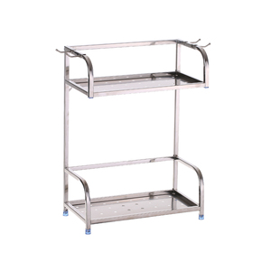 AK Brass Lattice Design Metal Floor/Wall Utility Shelve In Black Finished With Large 2 Tiers For Room Decor / Office Decor - Product Image 6