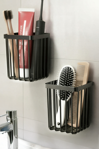 Simplehouseware - Contenedores de Almacenamiento de Pared, 21x14x8cm, Plástico, Rectangulares, Sin Perforaciones, Organizador para Baño y Juguetes, Diseño Clásico - Product Image 4