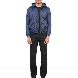 Chaqueta cortavientos azul marino para hombre de alta calidad, mezcla de nailon y poliéster, capucha adjunta, bolsillos laterales, High Street SPORTAR INT - Product Image 2