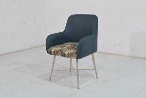 Chaise de salle à manger moderne en bois de teck et tissu capitonnée pour la maison, le bureau et le bar à domicile, fabrication artisanale en gros - Product Image 5