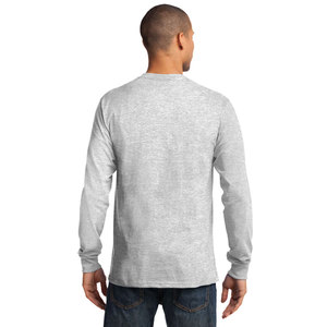 เสื้อยืดแขนยาวผ้าฝ้ายระบายอากาศบุรุษเสื้อยืดกีฬาลําลองธรรมดาเปล่า - Product Image 2