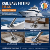 Nouveau support de main courante en acier inoxydable 316 poli miroir, base marine, angle de 45 degrés, diamètre extérieur 22 mm, pour tube, équipement de bateau, yacht, marine