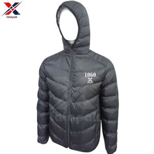 Winter Heavyweight High Street Woolen <b>Jacket</b> <b>Men</b> Custom Plus Size Bubble Embossed POLYESTER/NYLON Puffer Hood Zipper Closure - Product Image 3