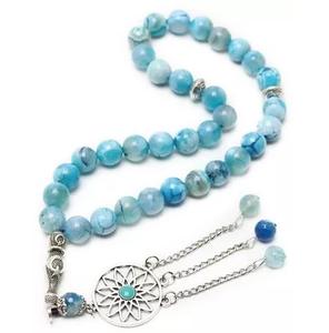 Vente chaude 99 perles Tasbih Tasbeeh cristaux de verre de couleur bleue perles de prière musulmanes en bois OEM vente en gros perle de prière islamique - Product Image 6