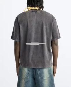OEM Quick Dry Oversized 100% Cotton Acid Wash <b>Tshirts</b> <b>High</b> quality Summer Men Embossed <b>Tshirts</b> with custom logo and design - Product Image 2