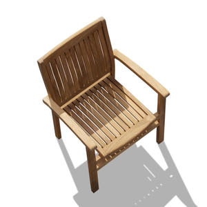 Solid Teak Wood <b>Garden</b> Stacking <b>Chair</b> High Quality Material for Outdoor Dining Natural Color - Product Image 4
