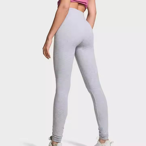 Leggings de yoga pour femmes, taille haute, couleur unie, longueur intégrale, extensibles dans quatre directions, taille élastique, matière spandex et polyester - Product Image 1