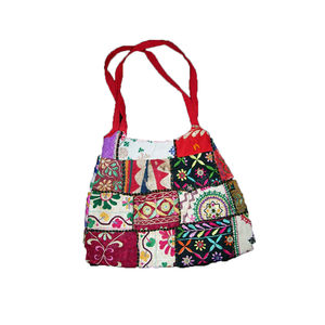 Fait à la main ethnique Banjara coton robe fils colorés miroir travail fermeture à glissière grande capacité Design Portable pour les mariages - Product Image 1