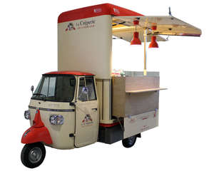 Tricycle Électrique Food Truck Chariot de Restauration Mobile à Trois Roues Résistant à la Rouille Garantie 5 Ans Longueur 3m Café Pizza Taco Glace - Product Image 1