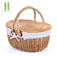 BEST SELLER Paniers de rangement en rotin tressé à la main, grande taille, naturels, écologiques, modernes, pour pique-nique en extérieur, cueillette et courses