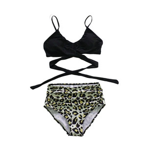 OEM New Latest Design Custom Made Swimwear Comfortable Quick Dry Breathable Women's Three Piece Stylish Backless Neckline Animal - Product Image 6
