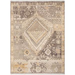 พรมขนสัตว์ถักมือขนาดใหญ่ AKWL-1647 สีเทียมเบจและสีน้ำตาล ลายเรขาคณิต สำหรับตกแต่งห้องนั่งเล่นวัยรุ่น - Product Image 1