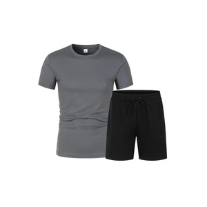 Conjuntos de camisetas y pantalones cortos de manga corta de secado rápido de verano, conjunto de pantalones cortos de terciopelo de verano para hombre, conjuntos transpirables hechos a medida - Product Image 1