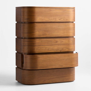 <span class=keywords><strong>Commode</strong></span> à 5 tiroirs <span class=keywords><strong>de</strong></span> style moderne, taille personnalisée, couleur <span class=keywords><strong>noyer</strong></span>, <span class=keywords><strong>commode</strong></span> haute pour chambre à coucher - Product Image 4