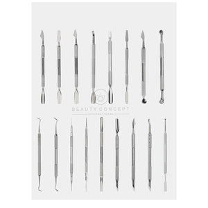 Pousse-cuticules droit en acier inoxydable à double extrémité avec lame courbée, écologique, pour manucure et nail art - Product Image 2