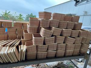 ตะกร้าปิคนิคโรงแรมไม้ไผ่คุณภาพสูงทอมืออย่างสง่างามพร้อมที่จับ - Product Image 6