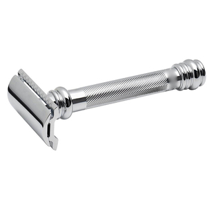 มีดโกนหนวด Kaamir Instruments สีดำด้าน รุ่นพรีเมียม สำหรับผู้ชาย ด้ามจับสแตนเลสกันลื่น ใบมีดเดี่ยวสแตนเลสอย่างดี - Product Image 1