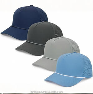 หมวกเบสบอลปีกโค้ง5แผงดีไซน์สปอร์ตพร้อมเลเซอร์ตัดกันน้ำหมวกมีโครงสร้างเป็นโลโก้ยางพรุนทำจากเวียดนาม - Product Image 6