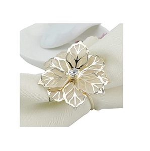 Anneaux de serviette décorations de Banquet de mariage haut de gamme or et argent porte-serviette en métal acier inoxydable fait à la main durable - Product Image 3