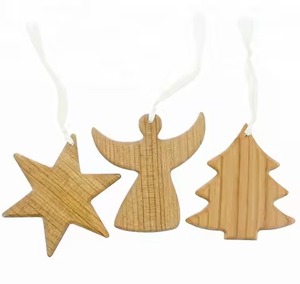 Ornements suspendus de Noël en bois Décor rustique fait à la main pour la célébration des vacances d'arbre - Product Image 4