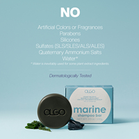 OLGO Marine Shampooing Barre Vegan non irritant Shampooing pour cuir chevelu à faible pH pour cheveux volumineux avec varech, charbon de bois, biotine, huile de menthe
