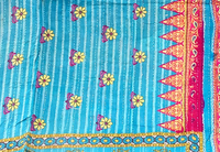 Couverture Kantha en coton faite à la main, motif floral indien vintage imprimé, drap de lit tendance, couleurs mélangées automnales, pour femme