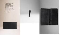 Long portefeuille en cuir pour homme avec chaîne et lettre décorative Fermeture à pli antivol - Product Image 3