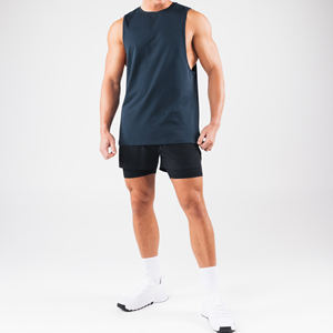 <b>Men's</b> High Quality Gym <b>Vest</b> Top Custom Logo Muscle Fit <b>Ribbed</b> <b>Vests</b> Breathable Tank Top - Product Image 4