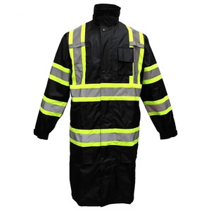 เสื้อโค้ทกันฝนสะท้อนแสงพื้นยาวสีดำปรับแต่งได้ขนาดพิเศษพร้อมโลโก้ตามสั่ง - Product Image 3