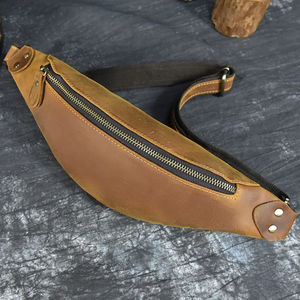 Genuine <b>Leather</b> Waist Packs for <b>Men</b> Travel Fanny Pack High Quality Cowhide Crossbody Sling <b>Bag</b> Multifunction Chest <b>Bag</b> - Product Image 2