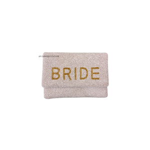 2026 Latest Arrival Mrs <b>Beaded</b> Clutches Hand Embroidered Customized Designs Envelope Shape Fashion Bride Wedding Clutch - Product Image 4