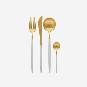 Silver Plated Stainless Steel Spoons <b>Set</b> with <b>Gold</b> Plated Twist Long Handle Design Luxury Serving Spoons Utensils <b>Set</b> - Product Image 4