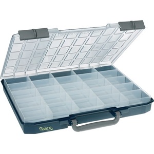 Boîte de rangement en plastique bleue RAACO Sortimentskasten Carry Lite B415xT330xH57mm 25/1 Divisions - Product Image 1