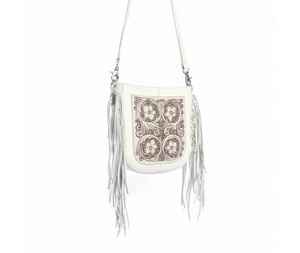 <b>White</b> Custom Genuine Leather Bohemian Crossbody Shoulder Tote Bag Manufacturer Ready to Stock - Product Image 4