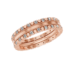 925 Sterling <b>Silver</b> VVS D Moissanite Double Row <b>Eternity</b> Band <b>Ring</b> Women Religious Milgrain Design Engagement Prong Set Fine - Product Image 4