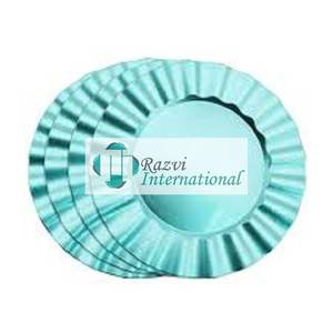 Assiette de présentation ondulée en or et acier inoxydable, décoration de table fantaisie métallique, assiette de service moderne et luxueuse - Product Image 4