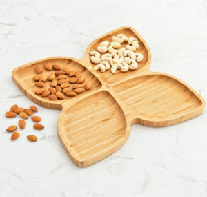 Flourish Plateau de table basse en bois massif et bambou sculpté à la main à un étage pour hôtels et restaurants Cadeau promotionnel - Product Image 6