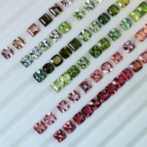 Pulido 6mm Natural Cojín Corte Turmalina Piedra preciosa Multicolor Piedra semipreciosa para la fabricación de joyas - Product Image 5