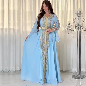 dubai muslim long embroidery dresses women lady velvet elegant femmes eid modest islamic clothing abaya friperie