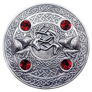 Insignia de la bandera celta con diseño de llave, para chal o gorro, de latón dorado, sin níquel, con imperdible de seguridad - Product Image 6