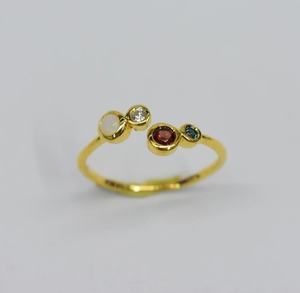 S925 14K ชุบทองธรรมชาติโกเมนโอปอลออสเตรเลียอัญมณีน้อยที่สุดสำหรับงานแต่งงานพร้อมส่งปรับแต่งได้สำหรับร้านค้าปลีก - Product Image 1