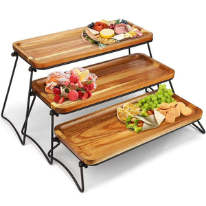 Venta al por mayor de bandeja rectangular de 3 capas para servir comida bebida soporte de exhibición vajilla para restaurantes de Vietnam - Product Image 1