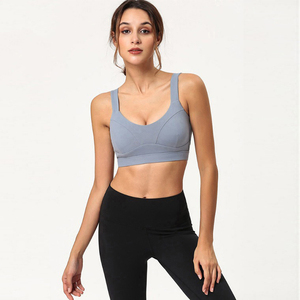 Soutien-gorge de sport actif pour femmes Spandex durable Polyester Style uni Brassière Logo avant Respirant Soutien moyen Séchage rapide - Product Image 6