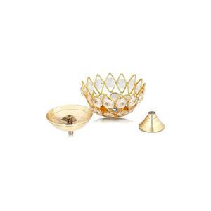 โคมไฟคริสตัลทรงกลมทำจากทองเหลืองแม่น้ำหิมาลายันสำหรับตกแต่งบ้านของขวัญดิวาลี - Product Image 2