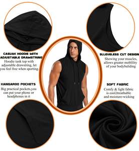 Sweat-shirt de sport sans manches pour homme, vêtement de sport ajusté pour la musculation, l'entraînement, le fitness, le streetwear - Product Image 2