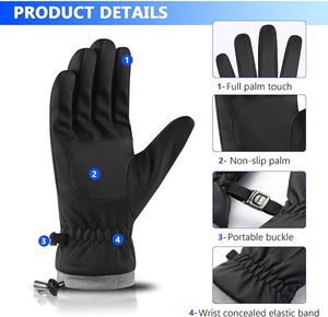 ถุงมือแฟชั่นสำหรับกลางแจ้งแบบเต็มนิ้วถุงมือถักสำหรับฤดูหนาว - Product Image 3