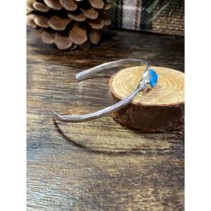 Navajo Handmade Kingman Turquoise & Sterling <b>Silver</b> Fashion <b>Cuff</b> <b>Bracelet</b> Kingman Turquoise & Sterling <b>Silver</b> - Product Image 3