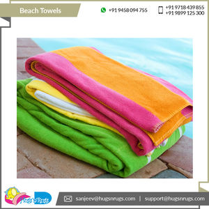 Serviettes de plage modernes toutes saisons en coton recyclé 350-600 Gsm couleur unie pour l'extérieur - Product Image 3